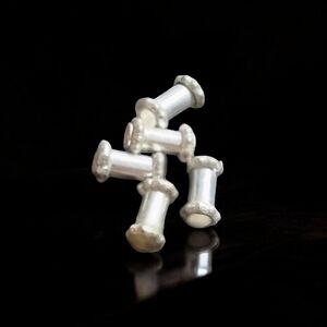 *New*  Unique Vintage Silver Metal 1 cm Cylinder Beads Charms (50 per bag)